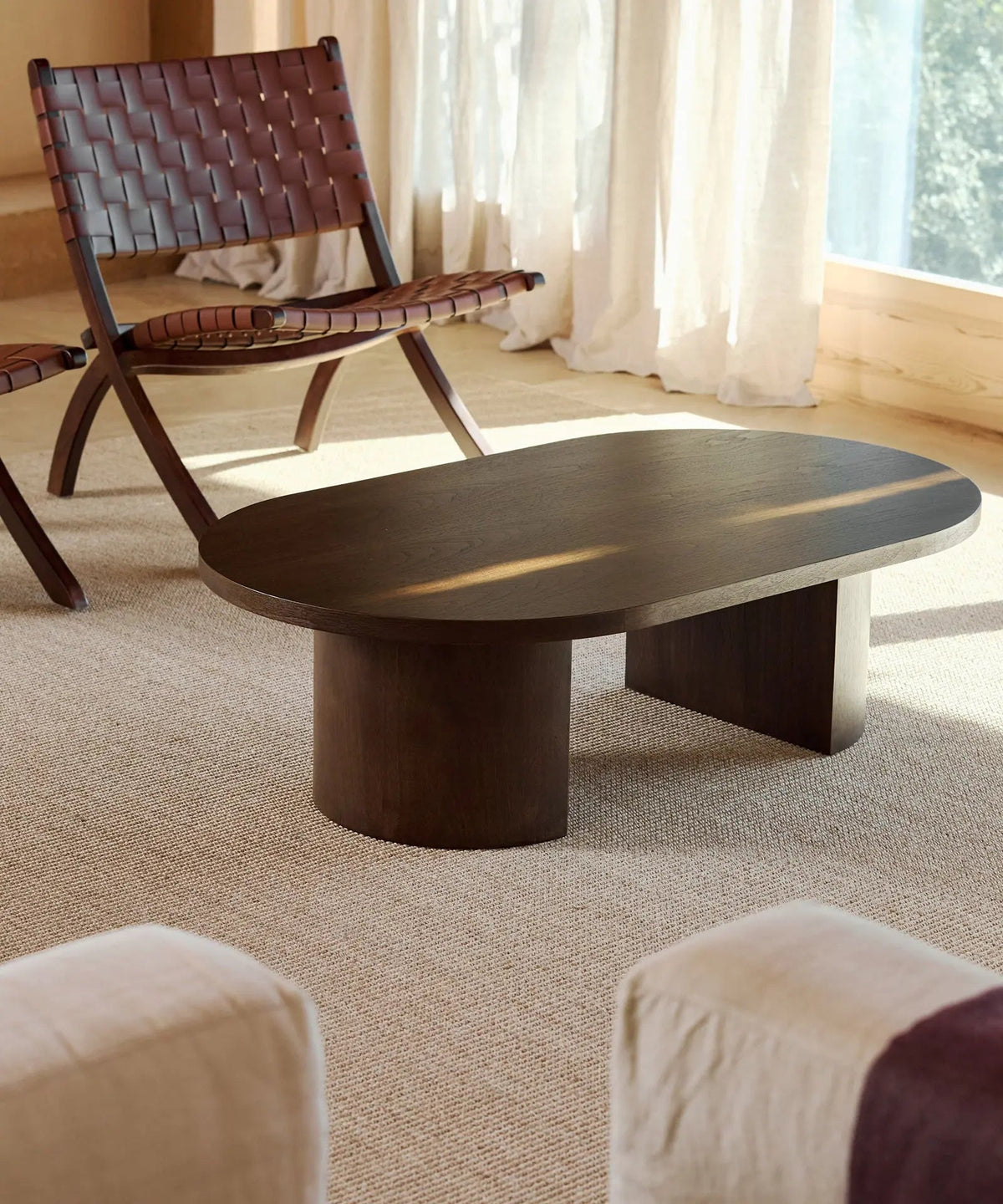 Table basse ovale en bois Lily (120 cm)