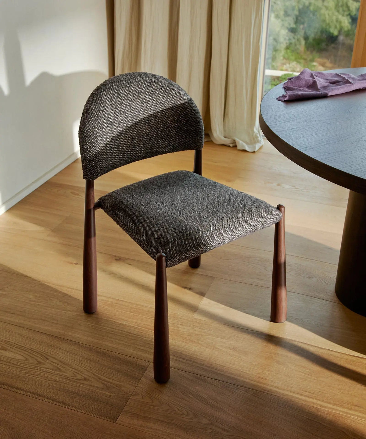 Chaise de salle à manger en métal rembourré Blair
