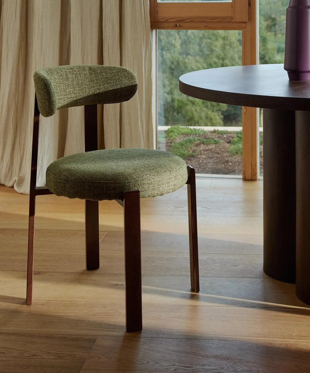 Chaise de Salle à Manger Rembourrée en Métal Effet Bois Aura
