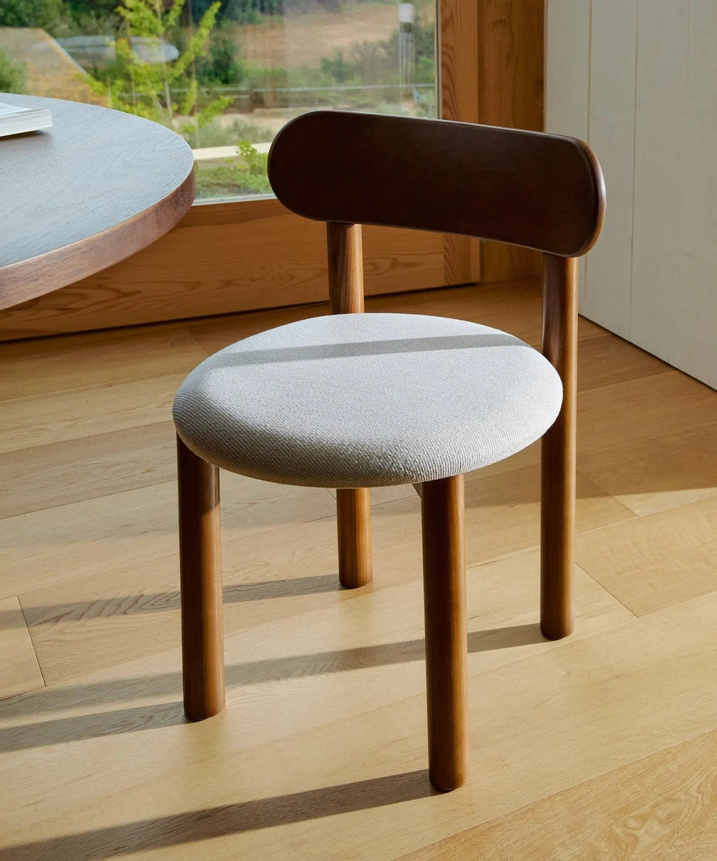 Chaise de salle à manger en bois rembourrée Bianca