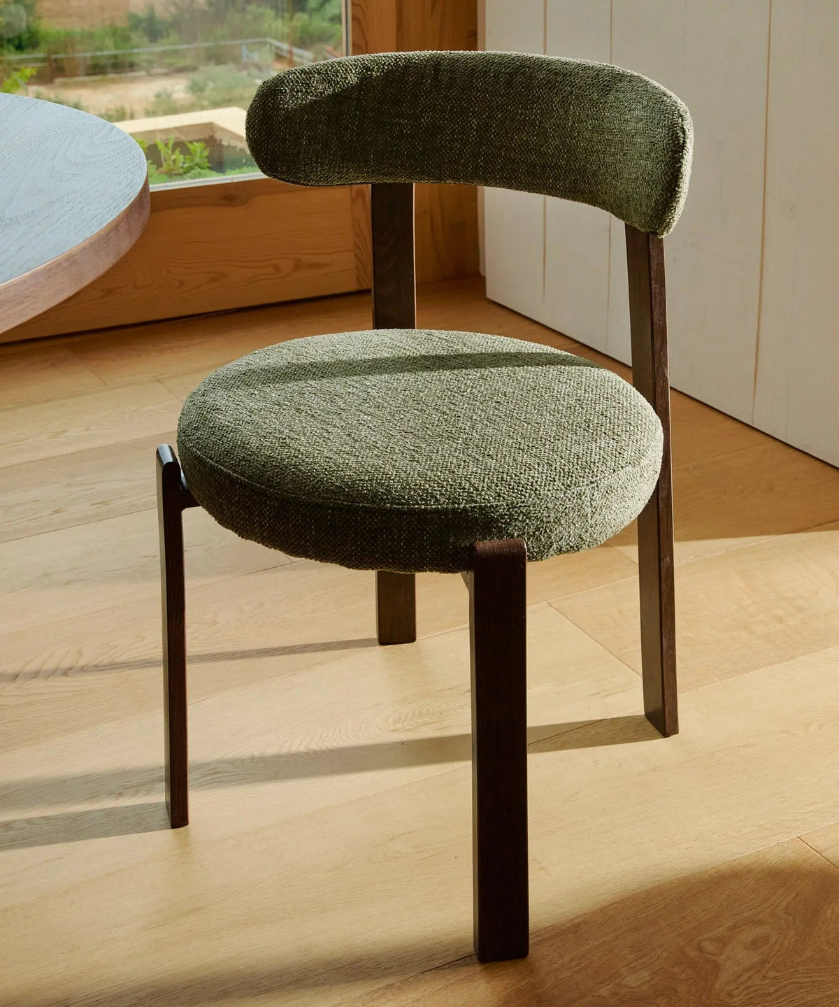 Chaise de Salle à Manger Rembourrée en Métal Effet Bois Aura