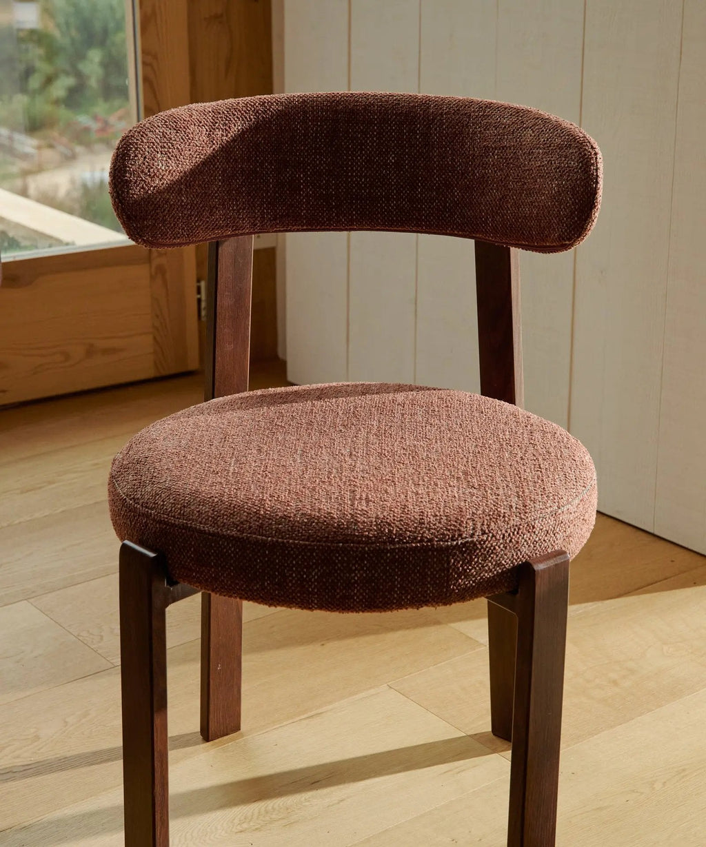 Chaise de Salle à Manger Rembourrée en Métal Effet Bois Aura