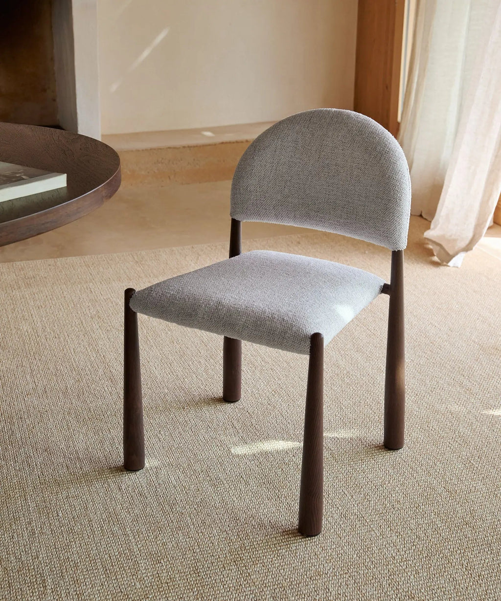 Chaise de salle à manger en métal rembourré Blair