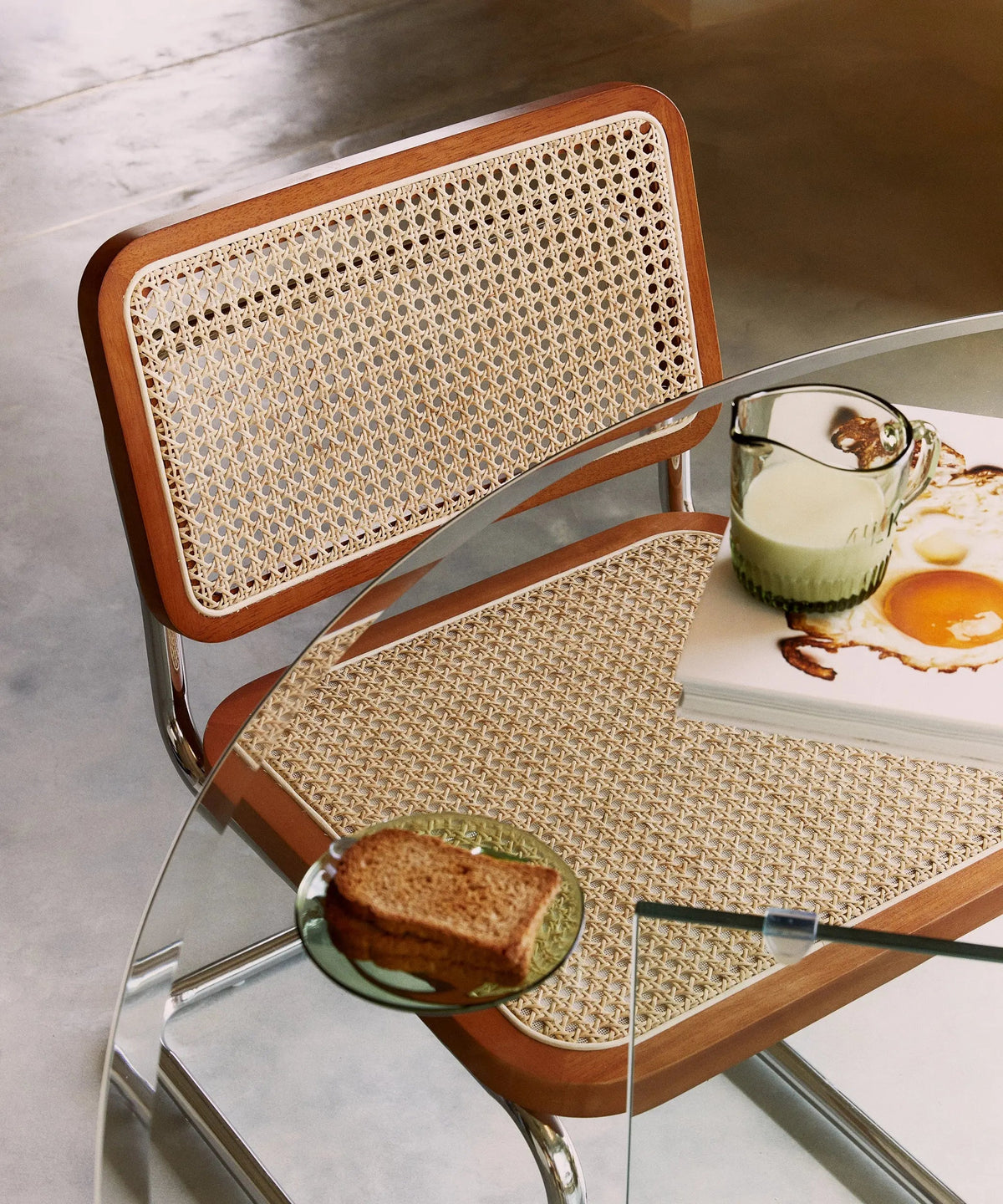 Chaise de salle à manger en bois, rotin et métal Candy New Edition
