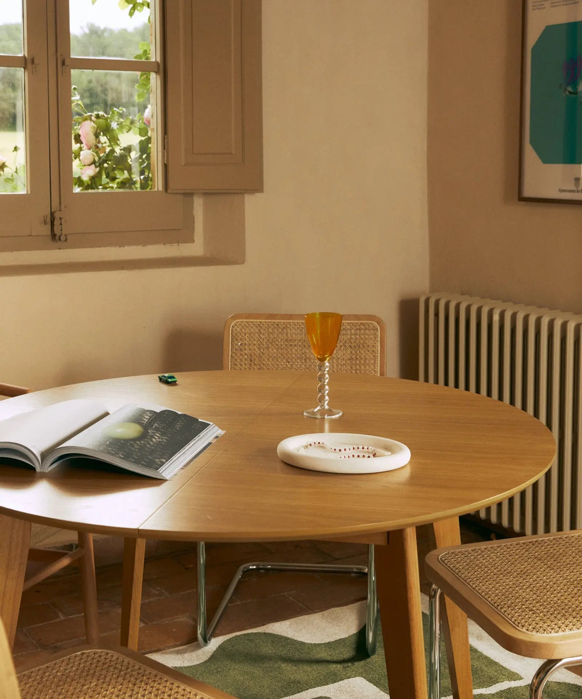 Table à manger ronde extensible en bois Gala (120-150 cm)