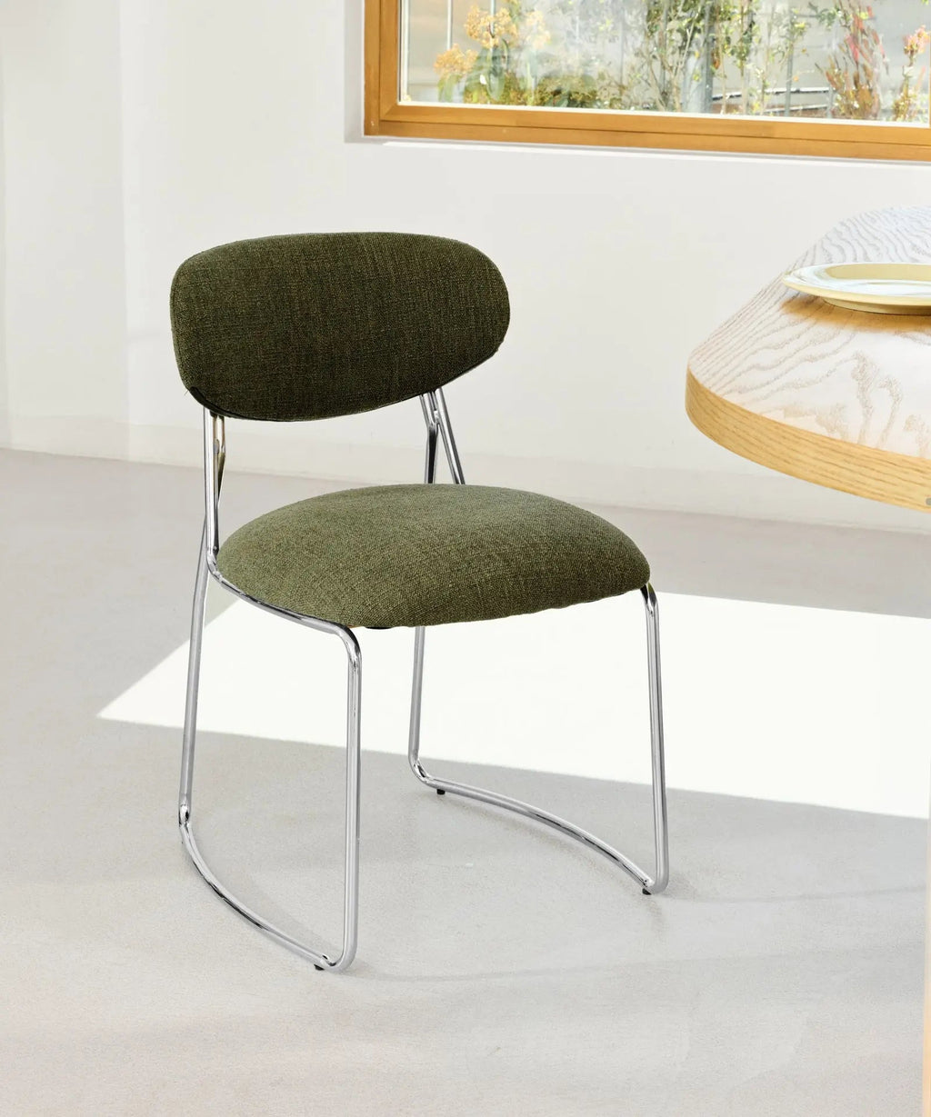 Chaise de Salle à Manger en Tissu et Métal Moritz