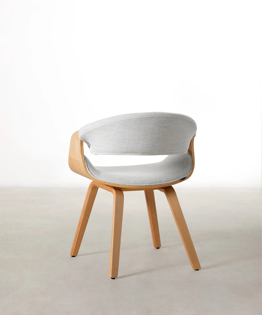Chaise de salle à manger en bois et similicuir Binsa