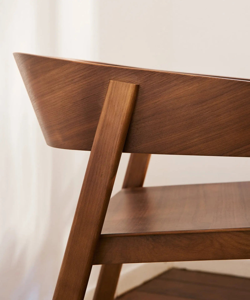 Chaise de salle à manger en bois avec accoudoirs Isabella