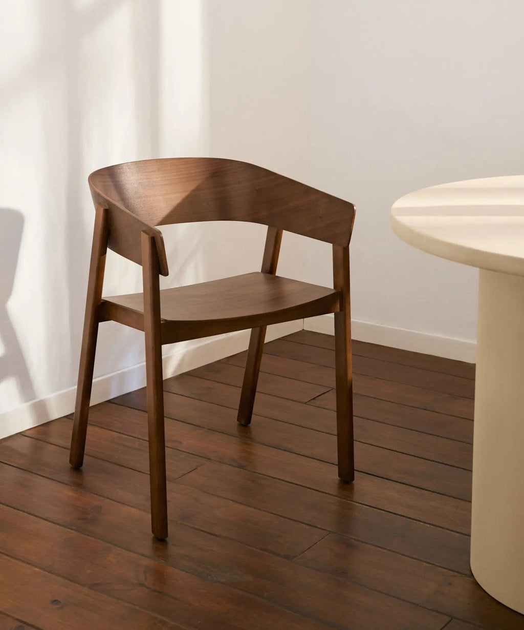 Chaise de salle à manger en bois avec accoudoirs Isabella