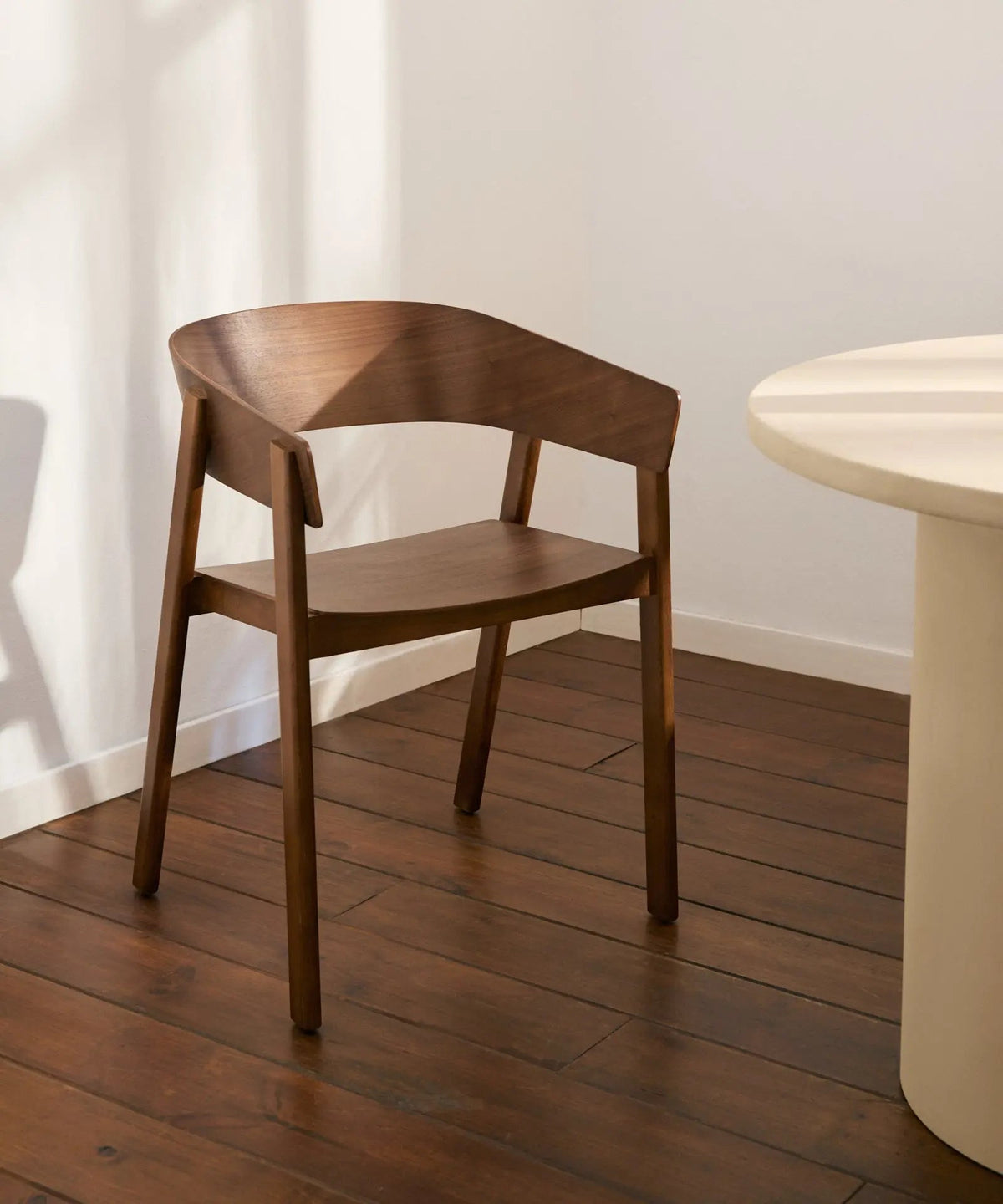 Chaise de salle à manger en bois avec accoudoirs Isabella