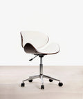 Chaise de bureau en similicuir et bois Shelley