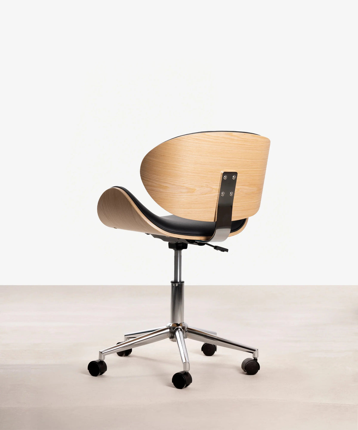Chaise de bureau en similicuir et bois Shelley