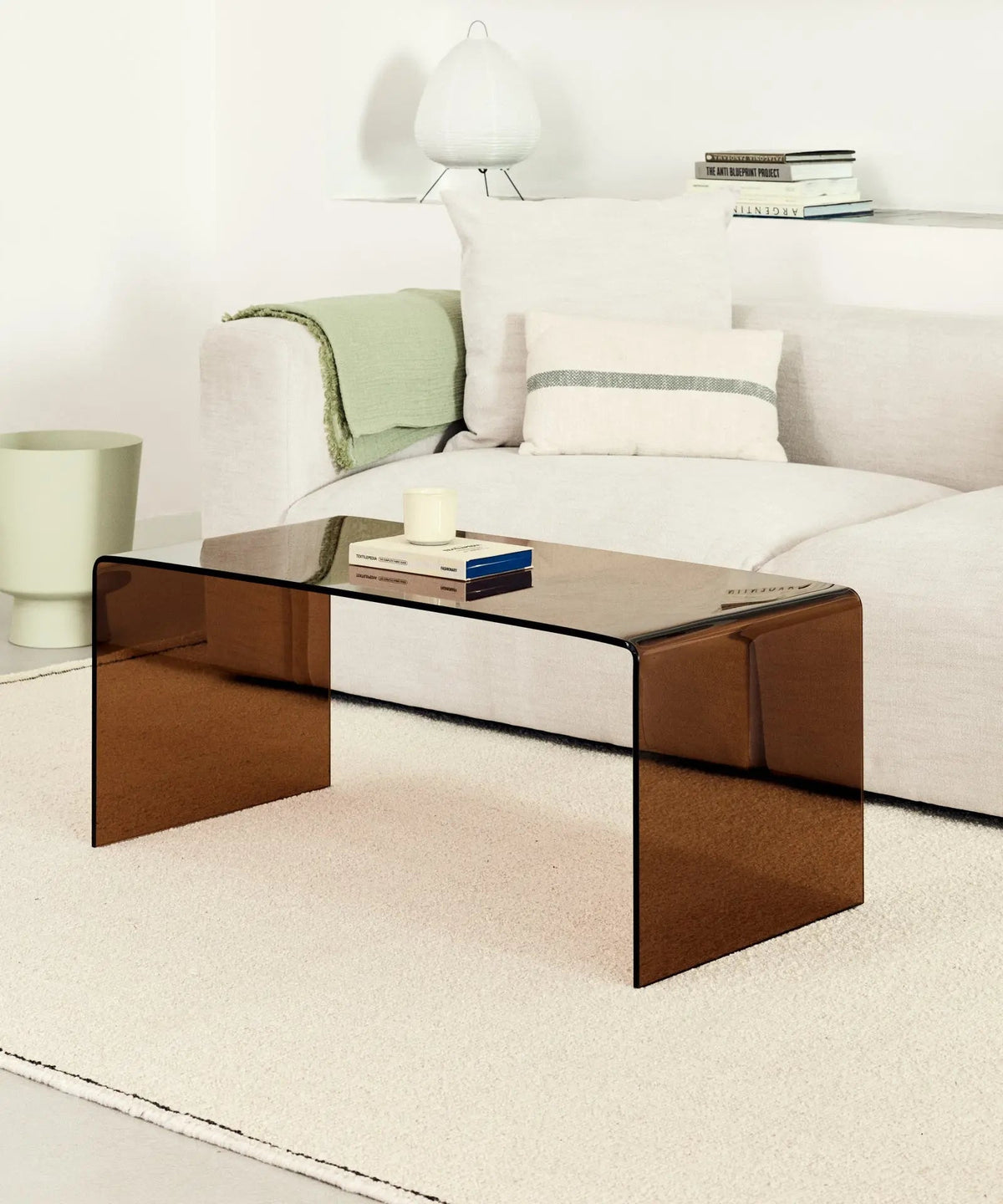 Table basse rectangulaire Cheval en verre trempé (100 cm)
