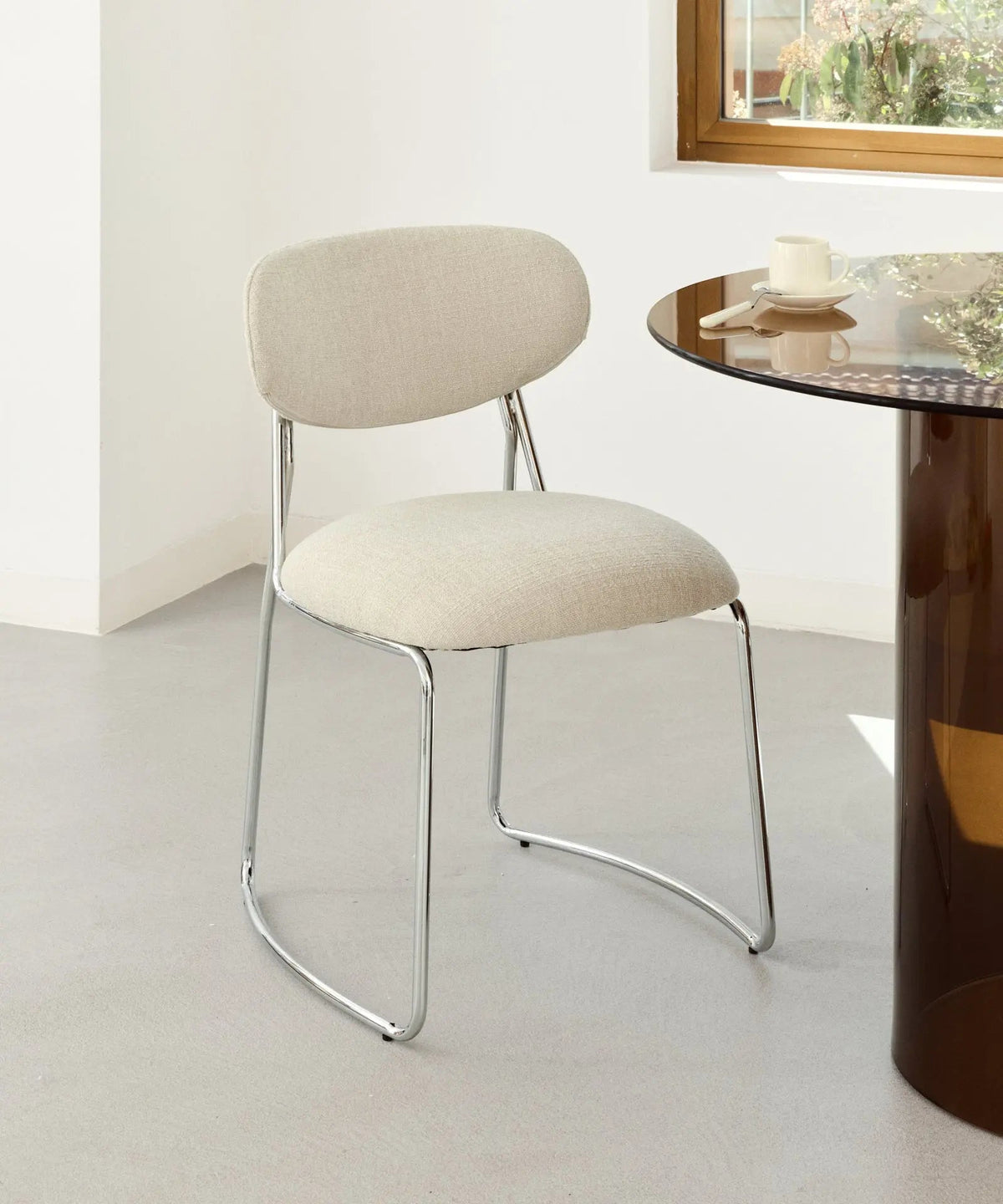 Chaise de Salle à Manger en Tissu et Métal Moritz