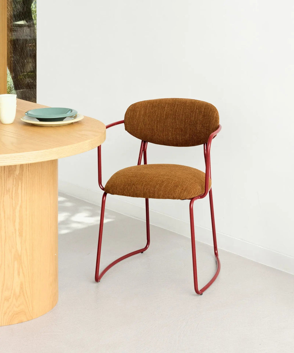 Chaise de Salle à Manger en Tissu et Métal Moritz