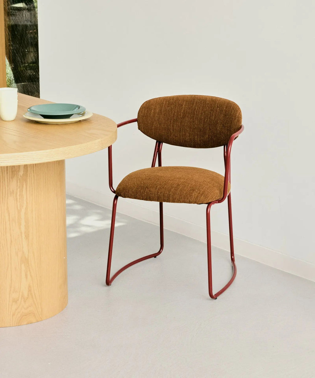 Chaise de Salle à Manger en Tissu et Métal avec Accoudoirs Moritz Arms