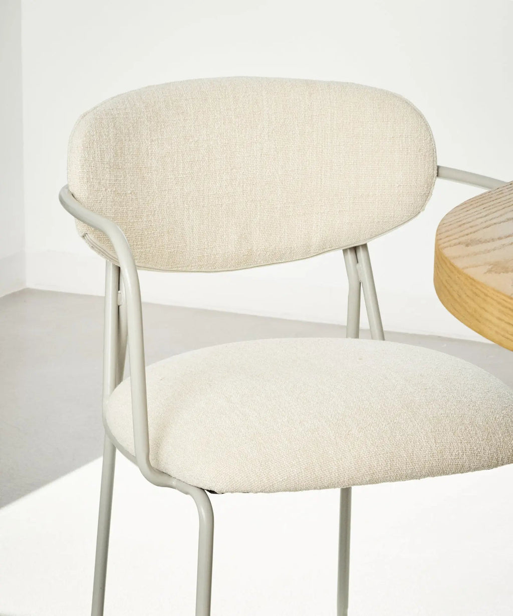 Chaise de Salle à Manger en Tissu et Métal avec Accoudoirs Moritz Arms