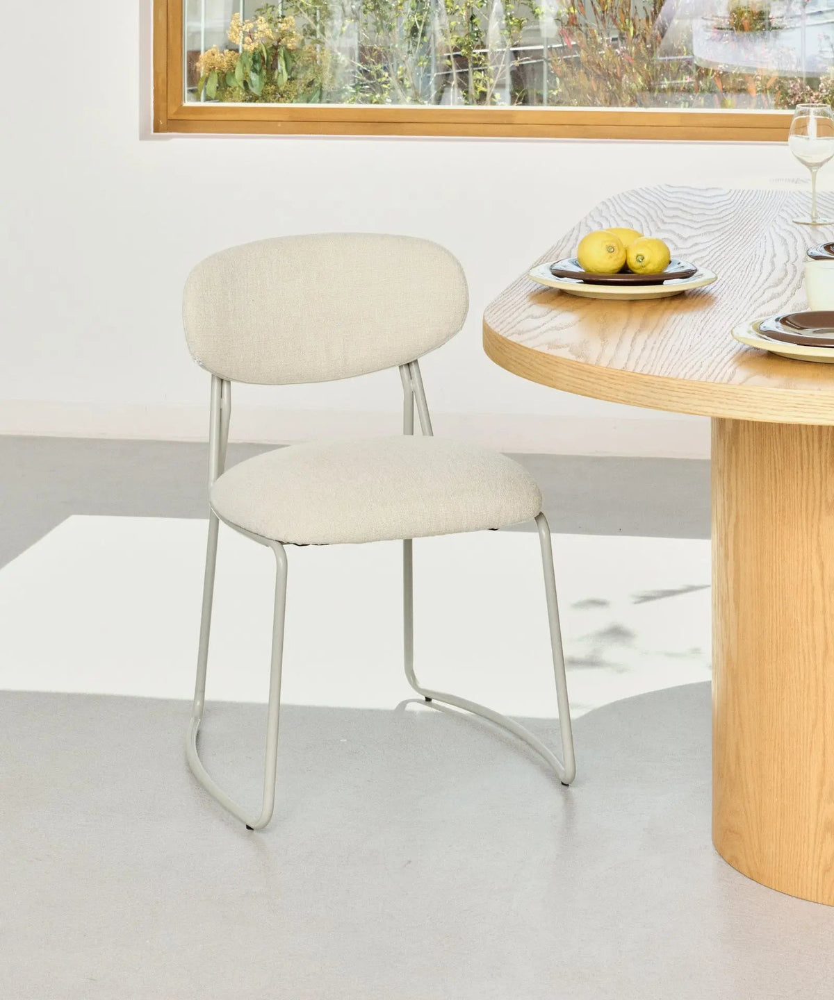 Chaise de Salle à Manger en Tissu et Métal Moritz