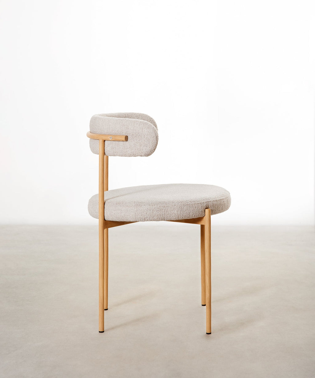 Chaise de salle à manger en tissu et métal Alexia