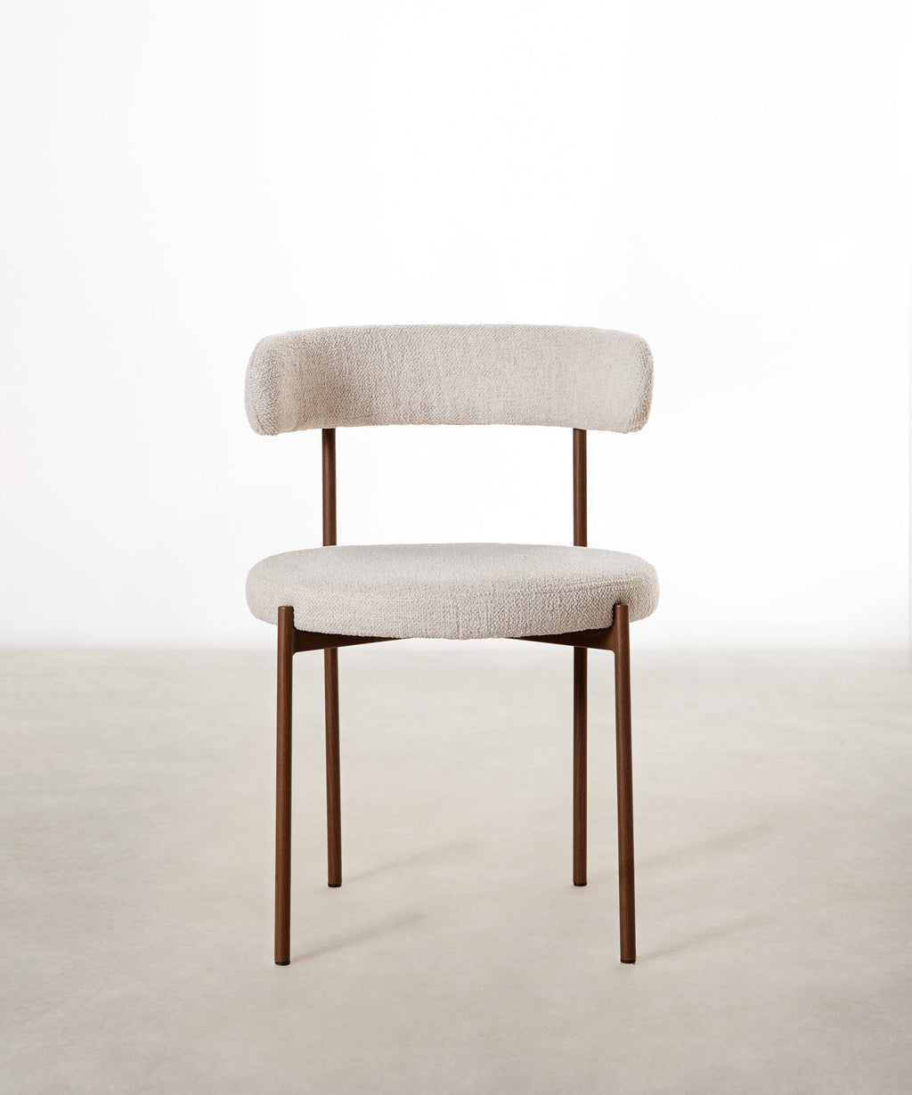 Chaise de salle à manger en tissu et métal Alexia
