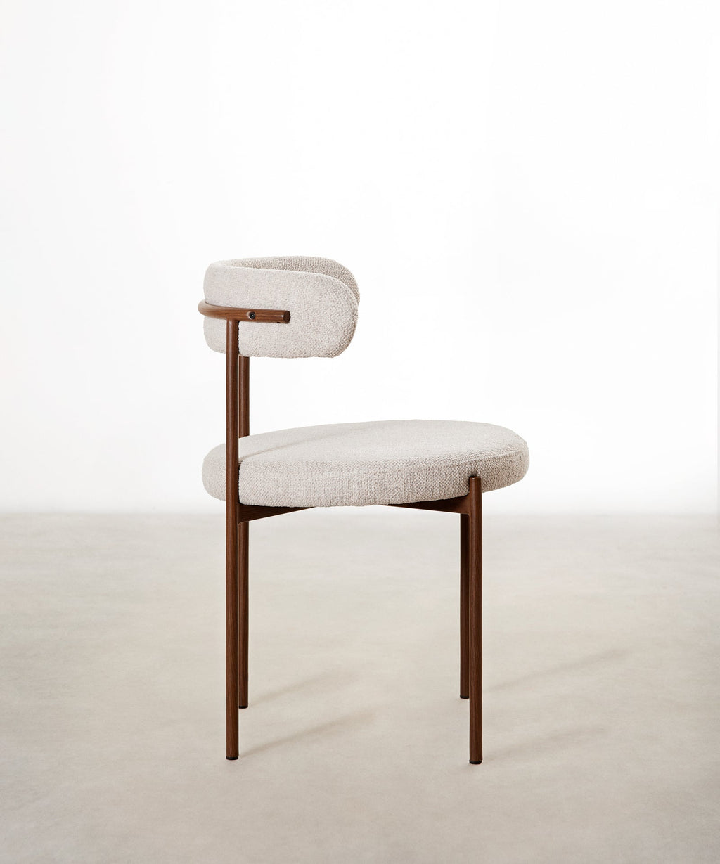 Chaise de salle à manger en tissu et métal Alexia