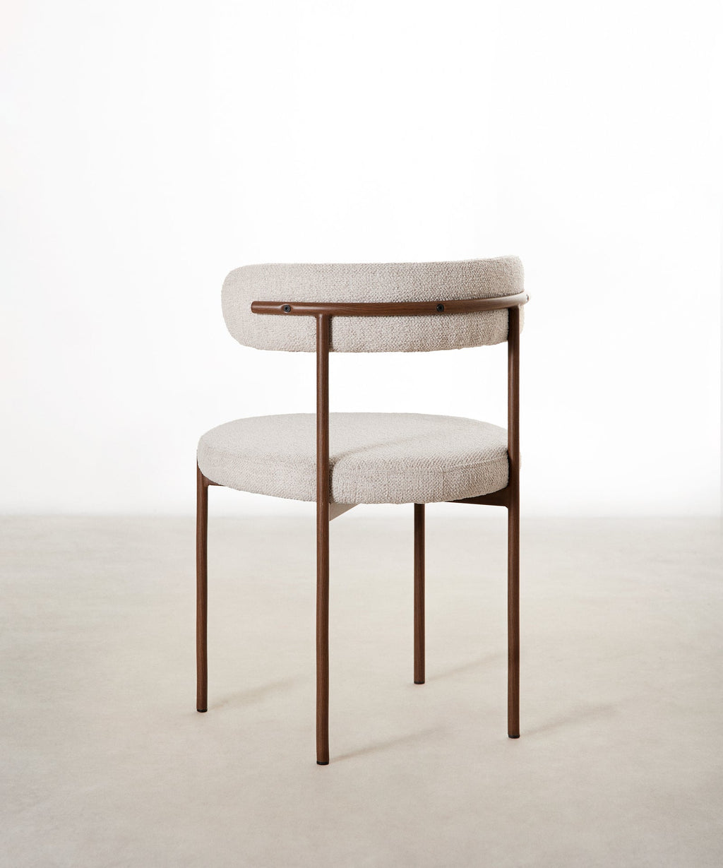 Chaise de salle à manger en tissu et métal Alexia
