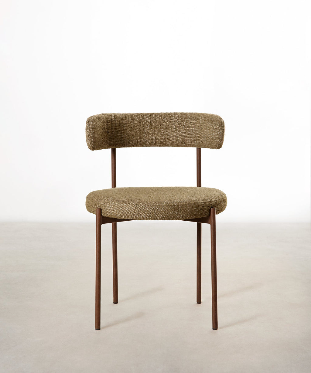 Chaise de salle à manger en tissu et métal Alexia