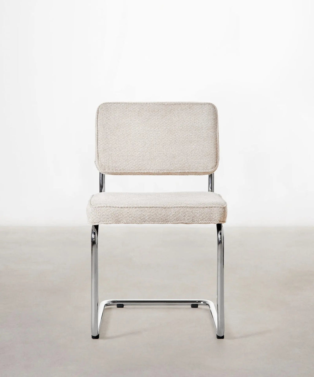 Chaise de salle à manger en tissu et métal Anela
