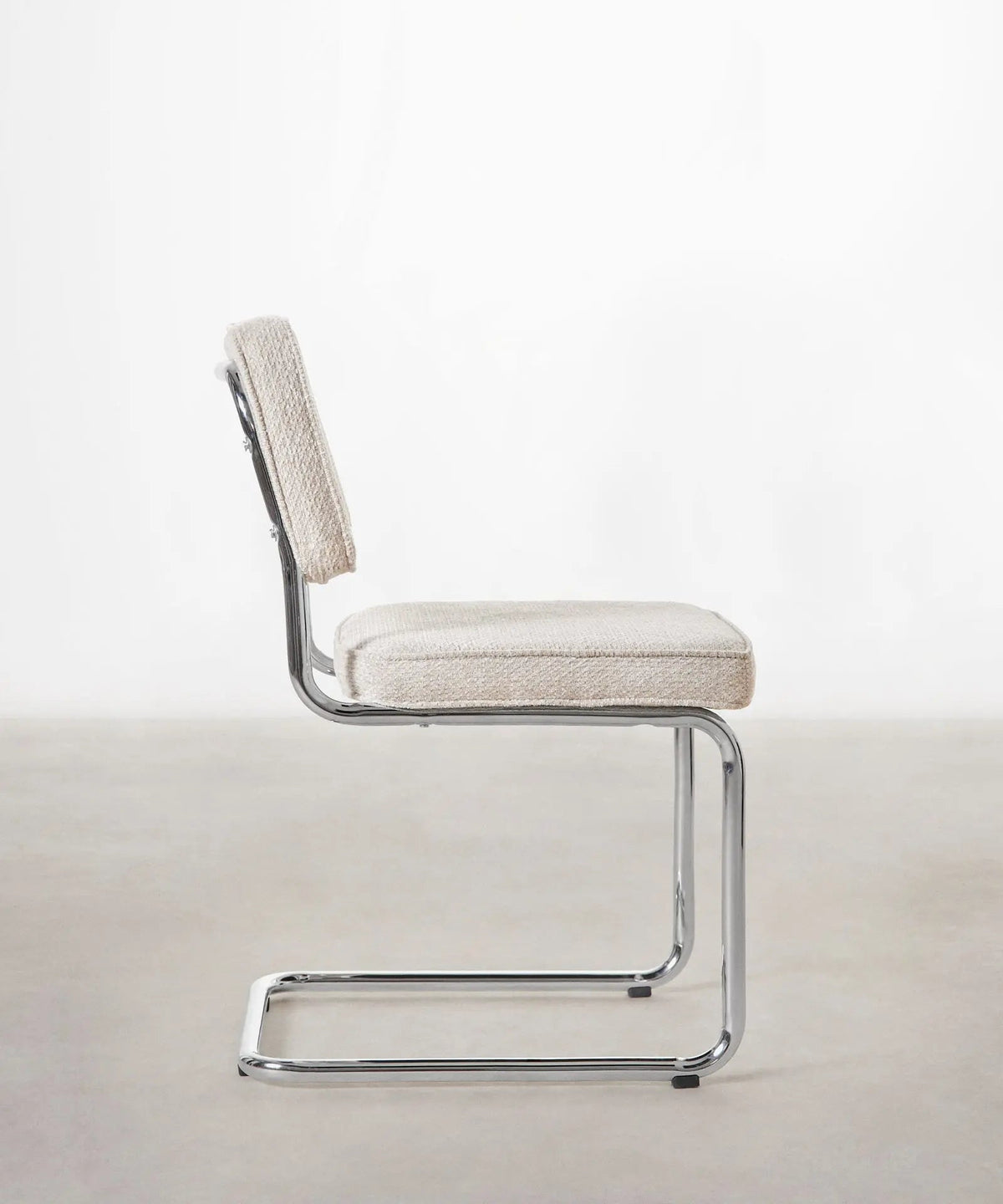 Chaise de salle à manger en tissu et métal Anela
