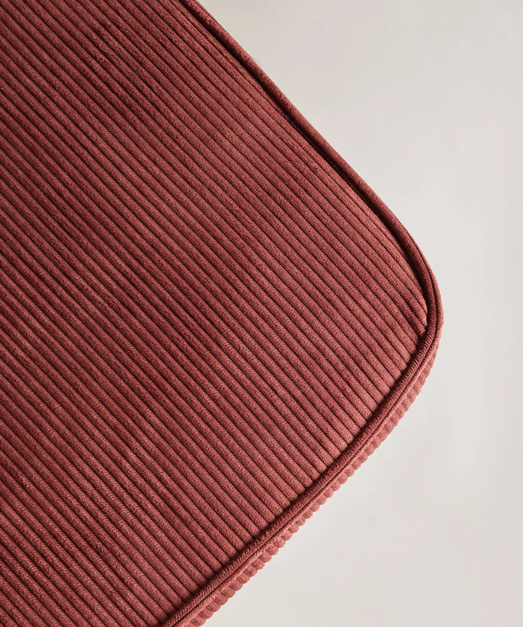 Chaise de salle à manger en tissu velours côtelé et métal Anela