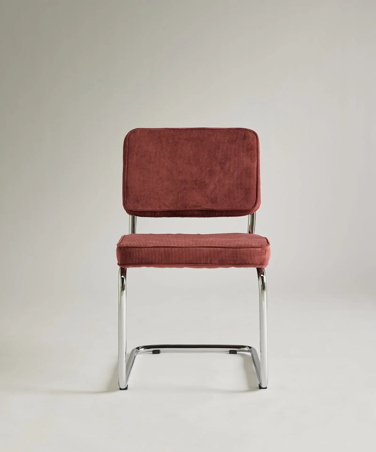 Chaise de salle à manger en tissu velours côtelé et métal Anela