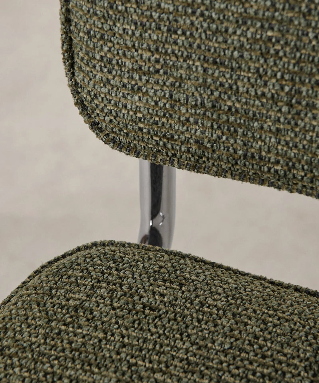 Chaise de salle à manger en tissu et métal Anela