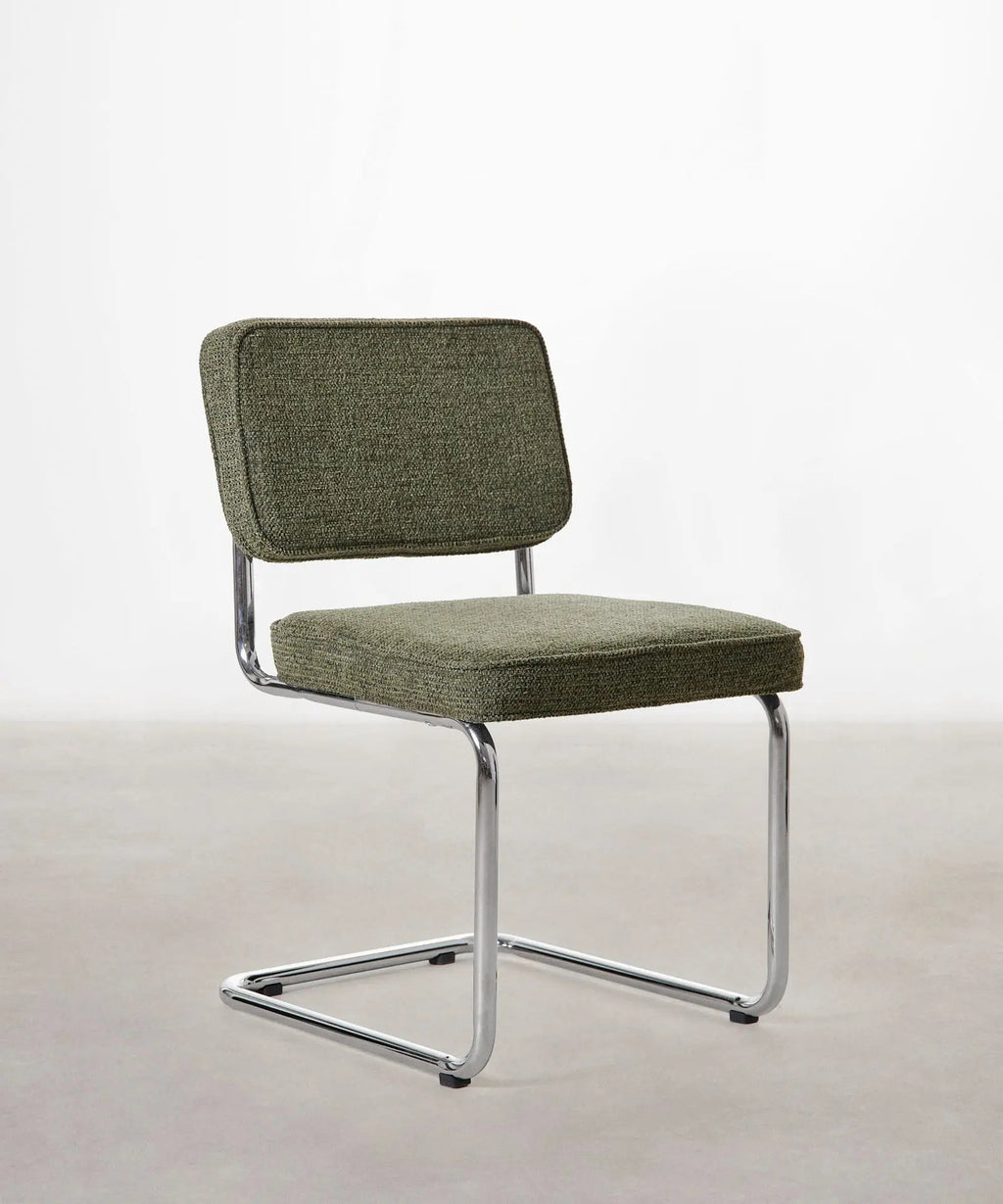 Chaise de salle à manger en tissu et métal Anela