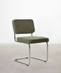 Chaise de salle à manger en tissu et métal Anela