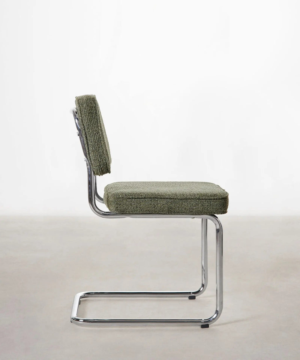 Chaise de salle à manger en tissu et métal Anela