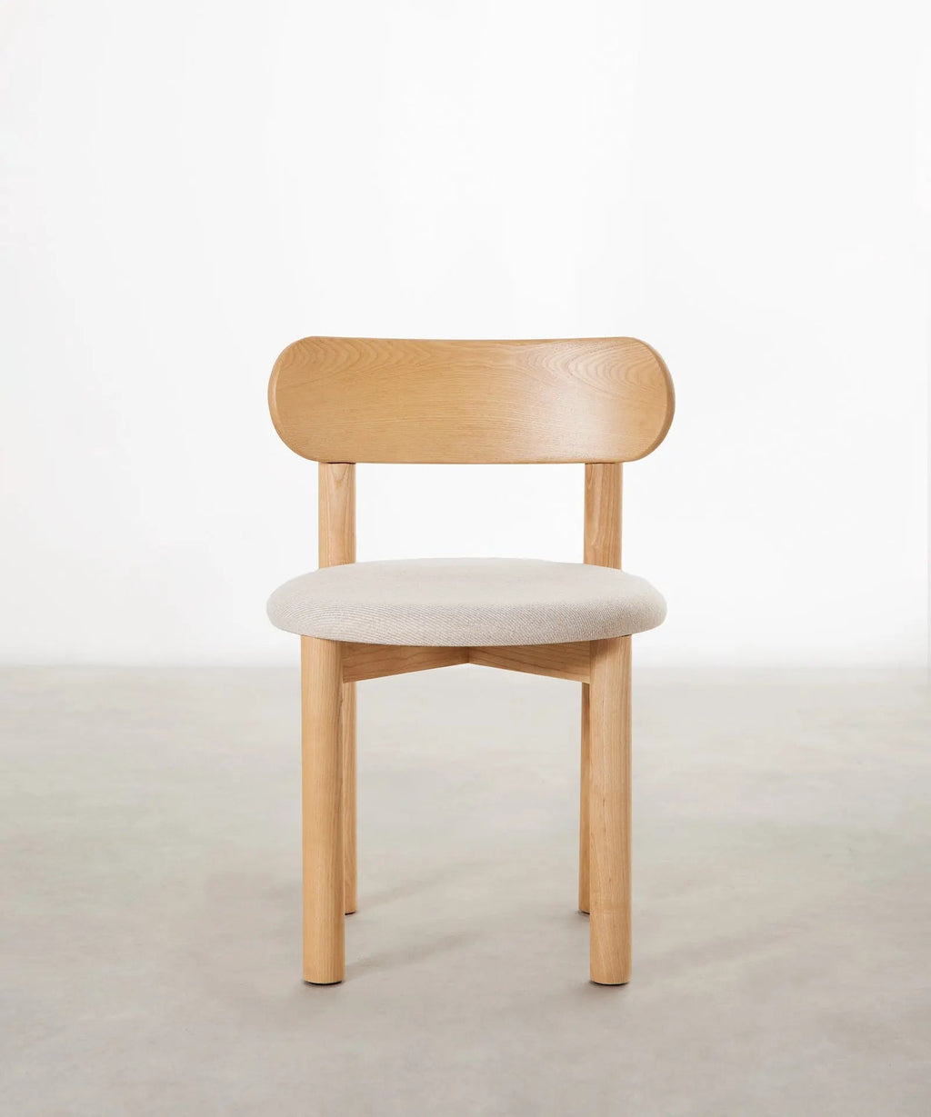 Chaise de salle à manger en bois rembourrée Bianca