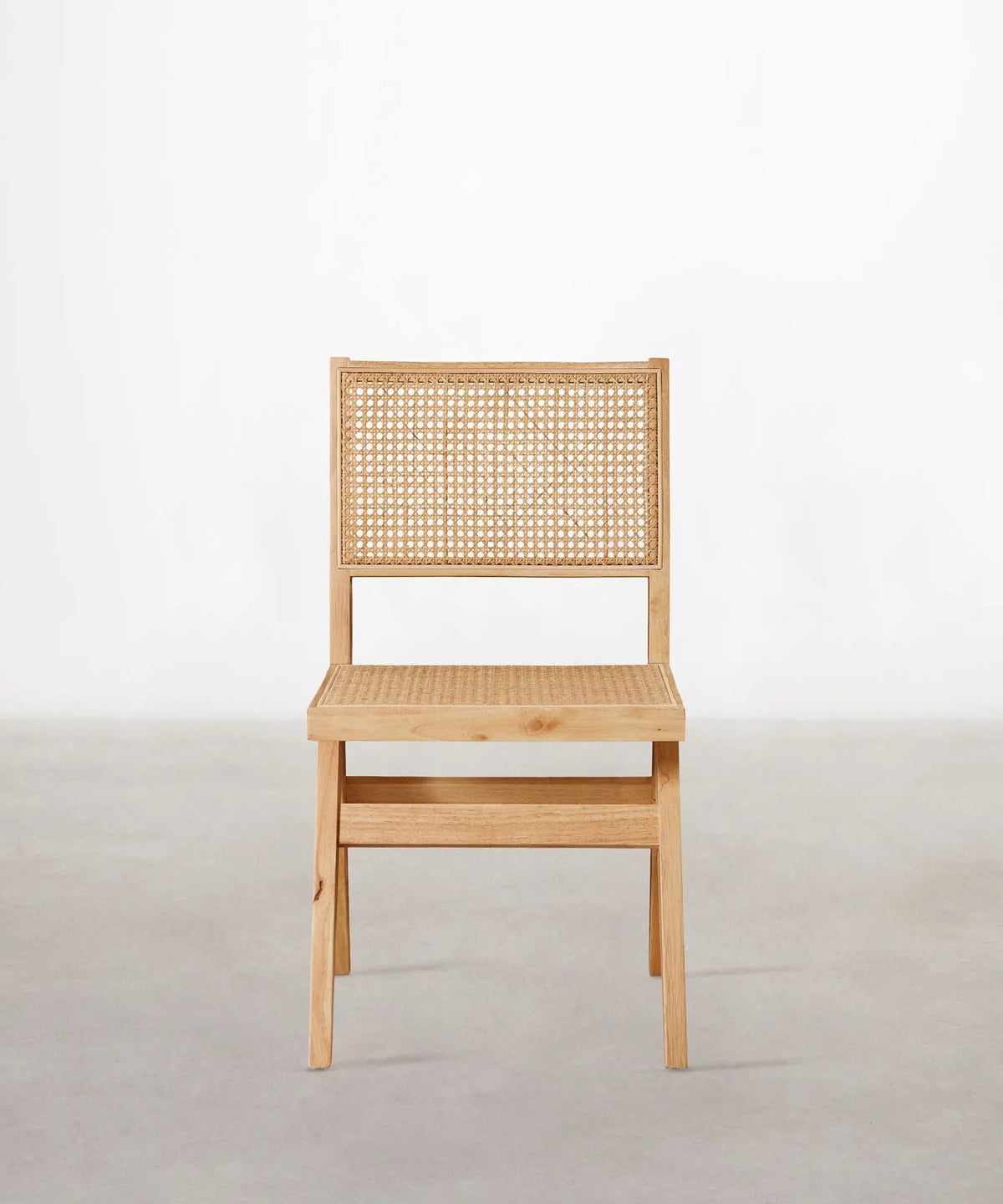 Chaise de salle à manger en bois et rotin Chiara