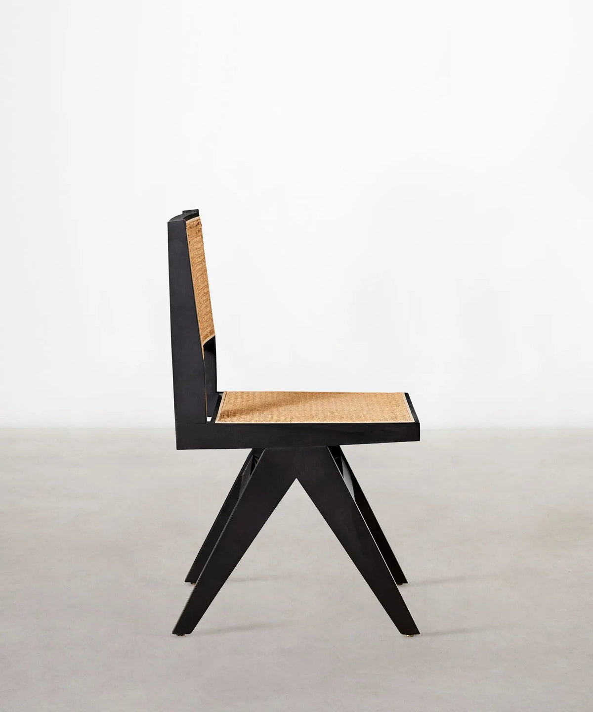 Chaise de salle à manger en bois et rotin Chiara