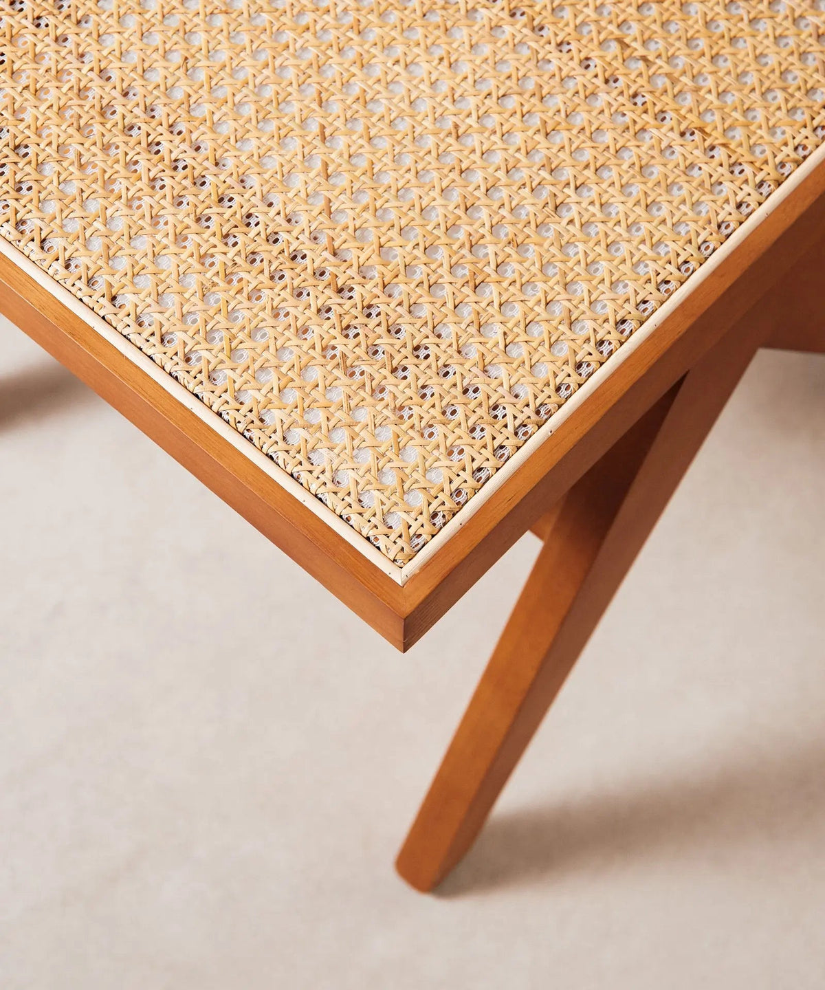 Chaise de salle à manger en bois et rotin Chiara