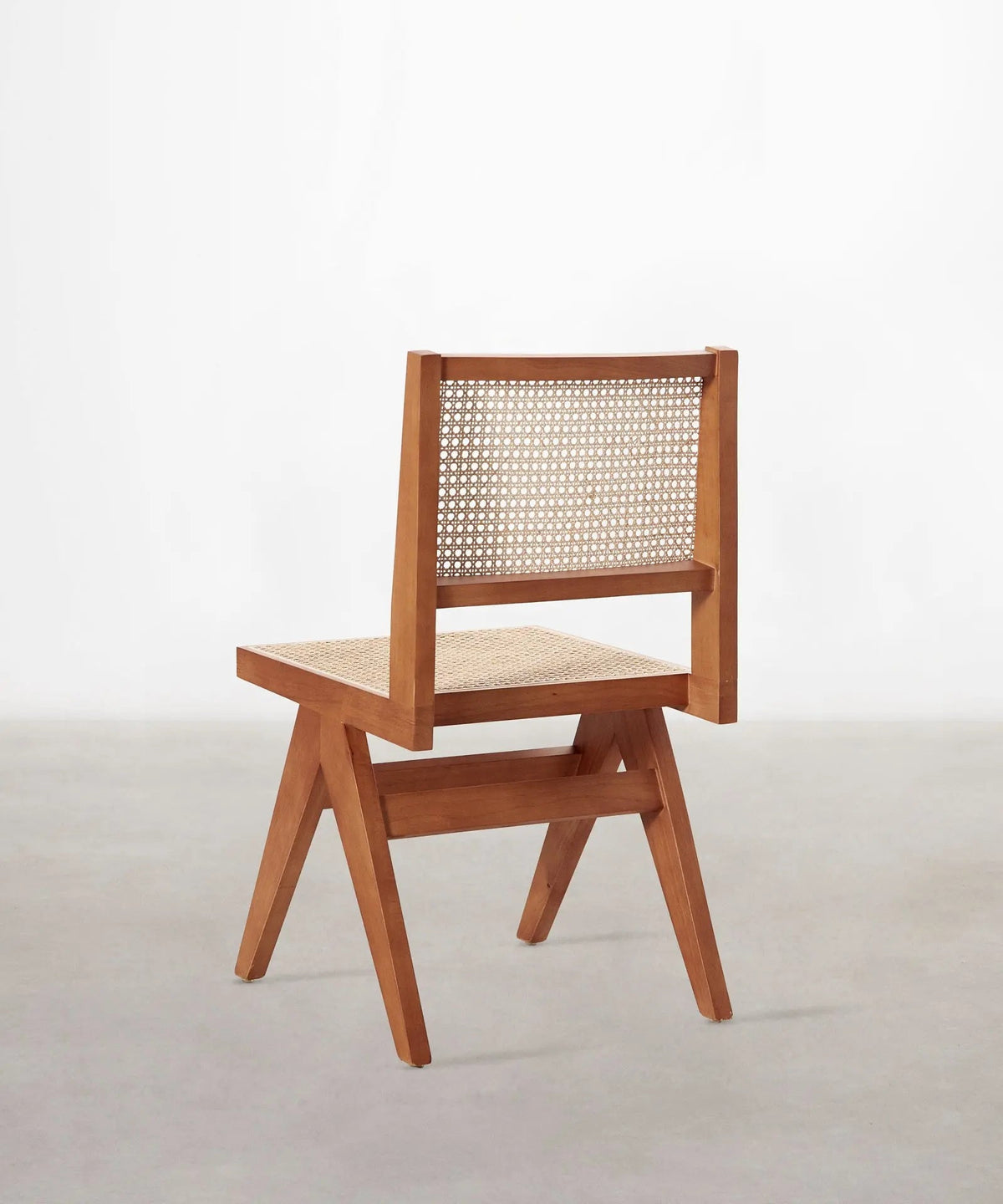 Chaise de salle à manger en bois et rotin Chiara