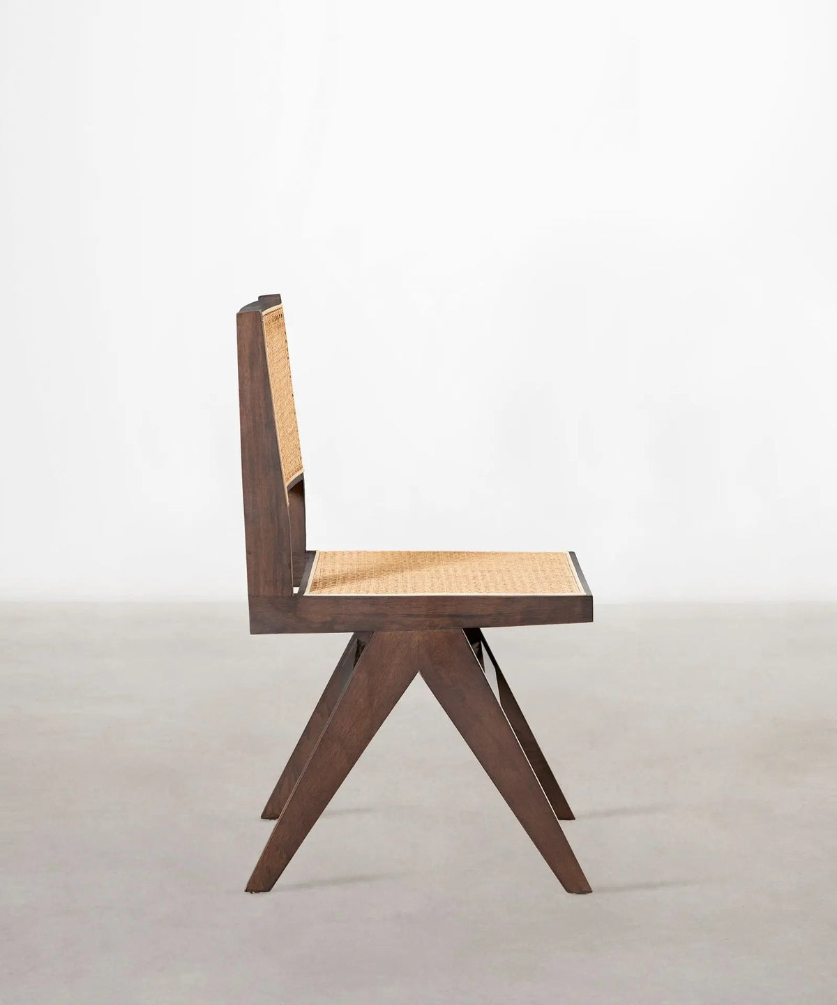 Chaise de salle à manger en bois et rotin Chiara