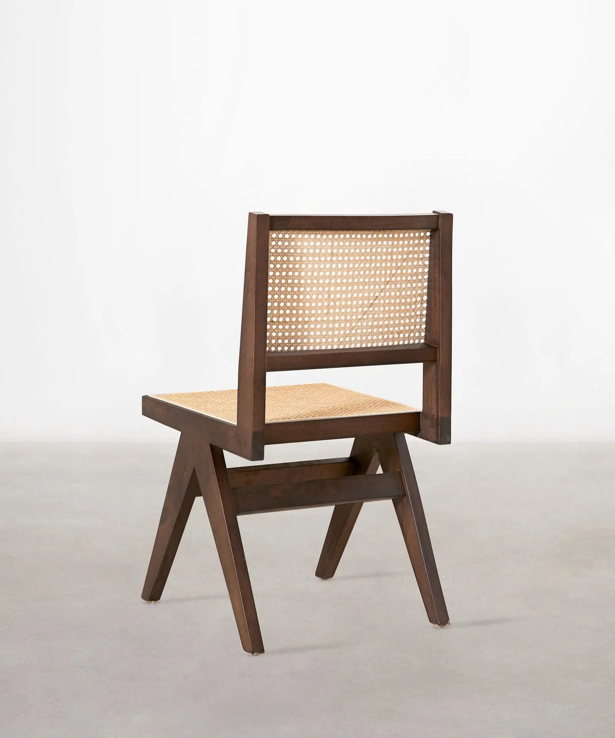 Chaise de salle à manger en bois et rotin Chiara