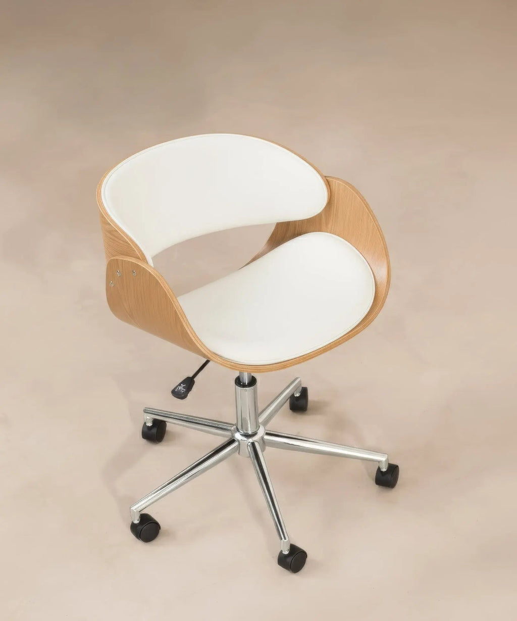 Chaise de Bureau en Similicuir et Bois Debbie