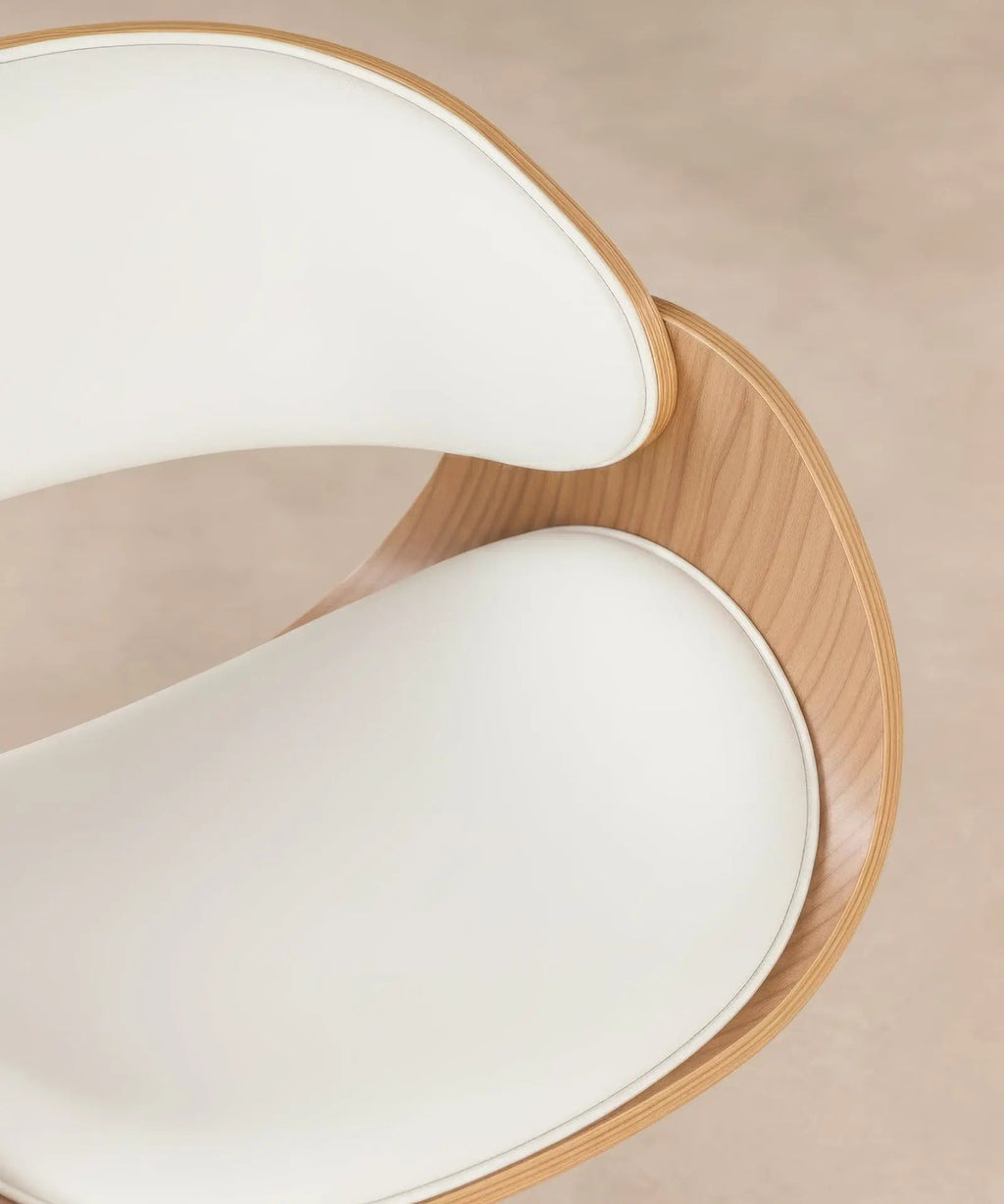 Chaise de Bureau en Similicuir et Bois Debbie