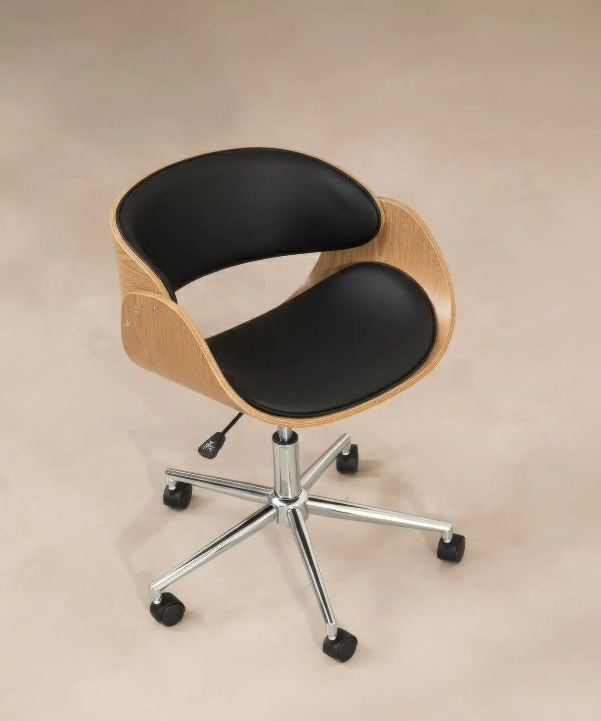 Chaise de Bureau en Similicuir et Bois Debbie