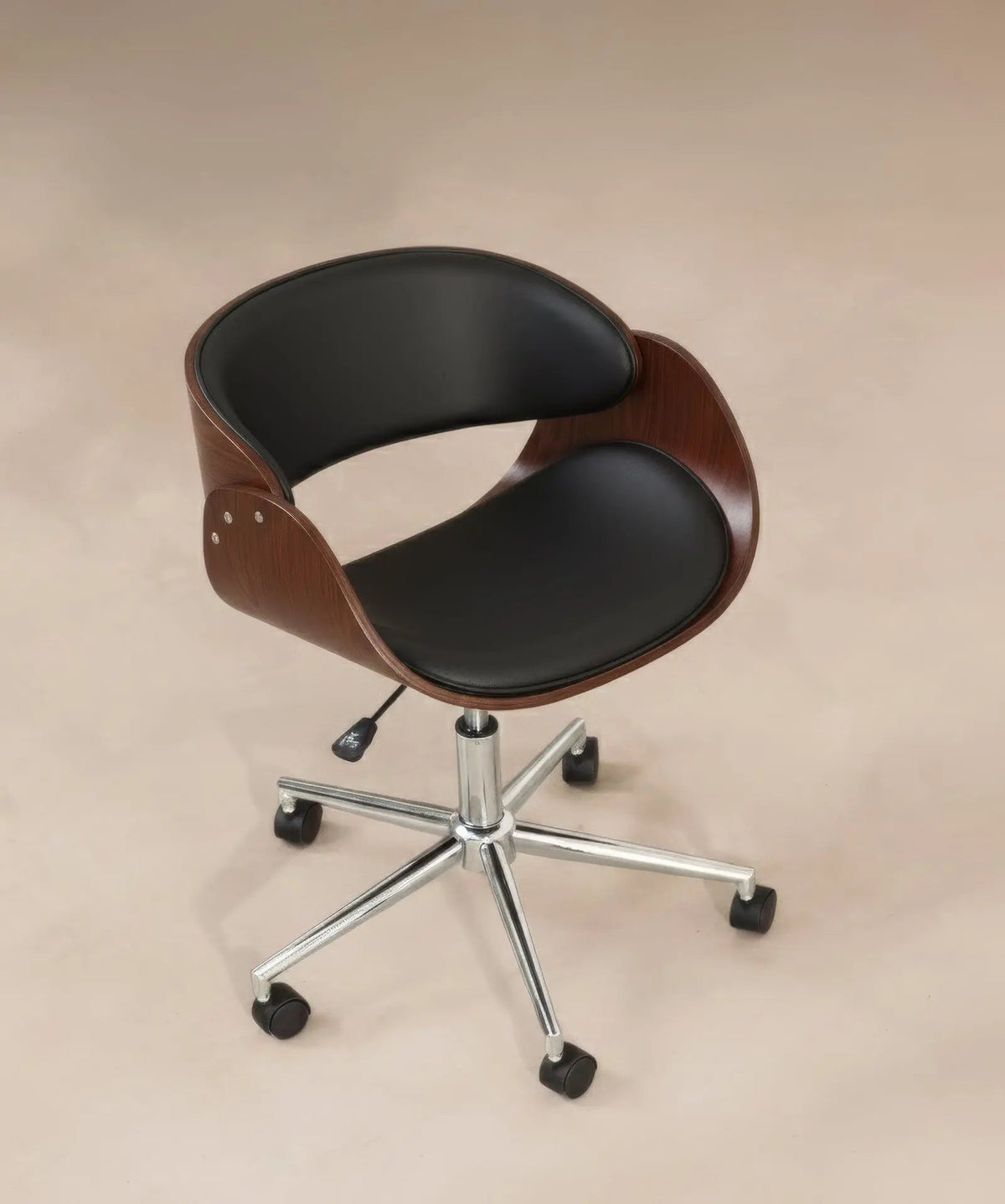 Chaise de Bureau en Similicuir et Bois Debbie