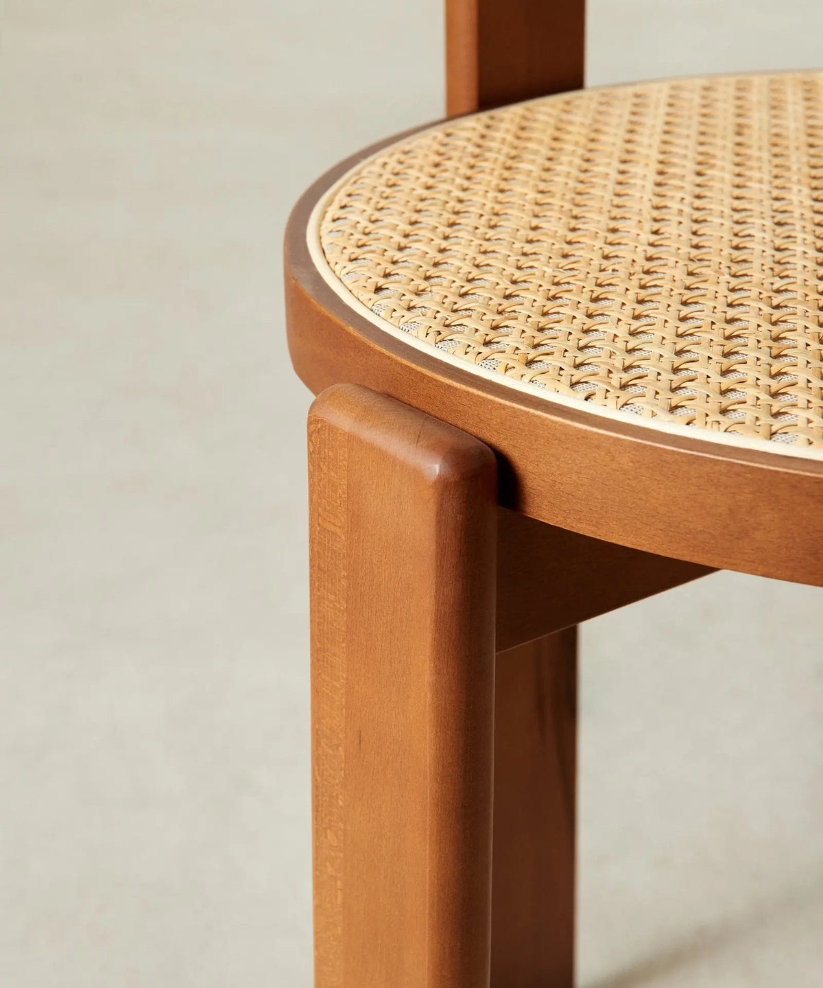 Chaise de salle à manger en bois et rotin Delia