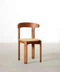 Chaise de salle à manger en bois et rotin Delia