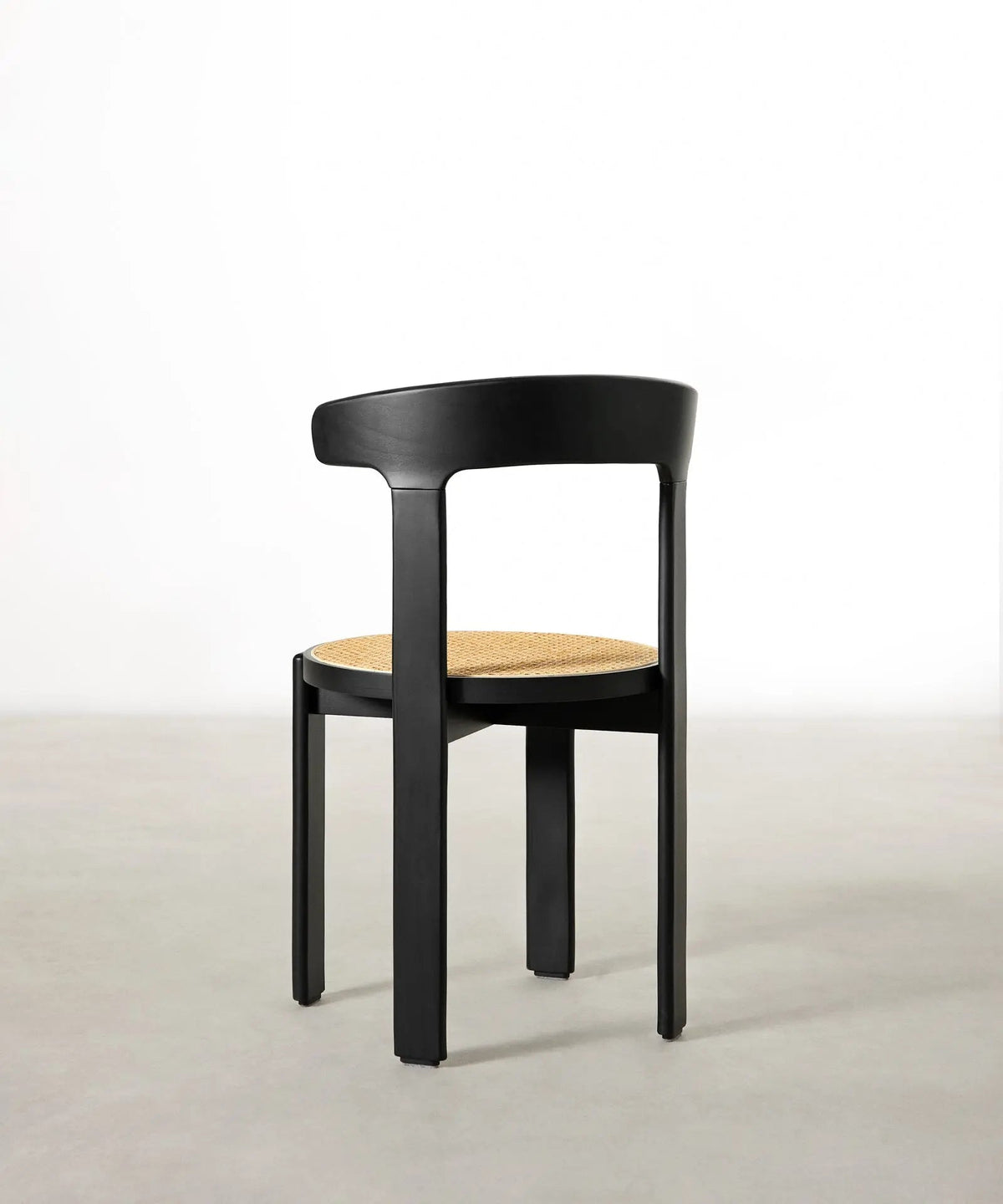 Chaise de salle à manger en bois et rotin Delia
