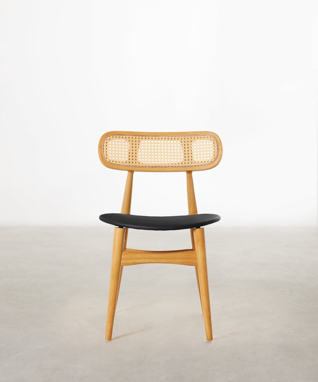 Chaise de salle à manger en bois rembourrée Flora